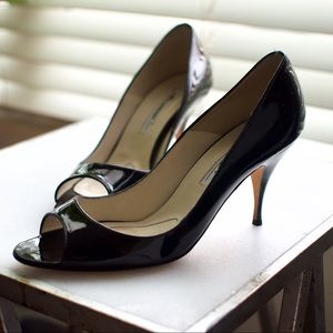 Brian Atwood Peep Toe Patent Heels - Size 39.5
